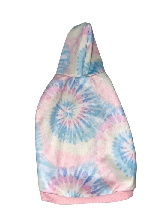 Top Paw Tie dye Rainbow hooded dog sweatshirt size small