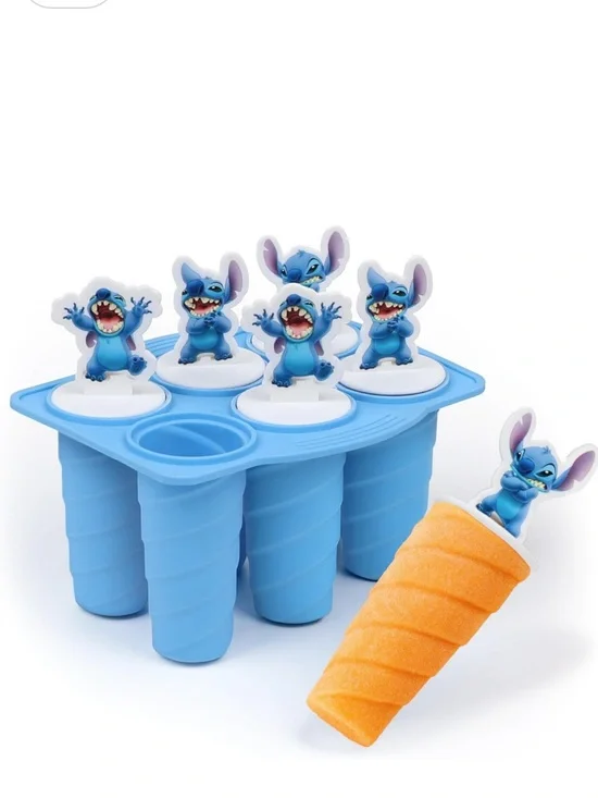 Disney Blue Stitch Silicone Popsicle Maker Set with Character Handles