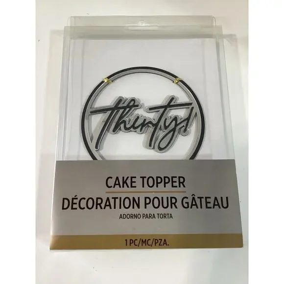 Thirty Cake Topper,Happy 30Th Birthday Cake Decors - Funny 30Th Anniversary - 30