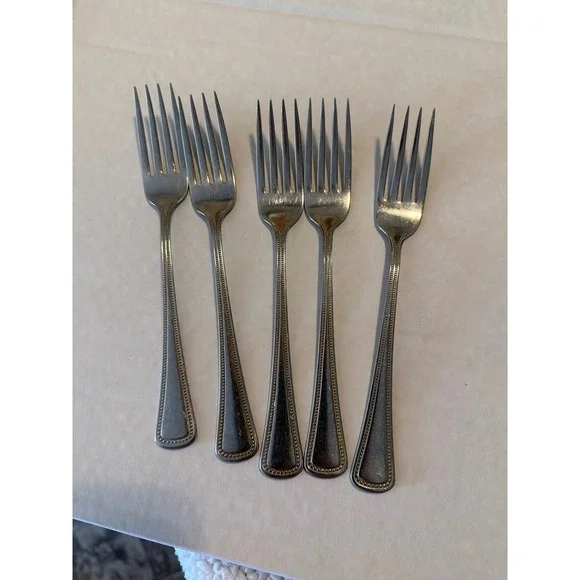 45 Piece Stainless Steel Needlepoint beaded artistry Oneida dinner forks