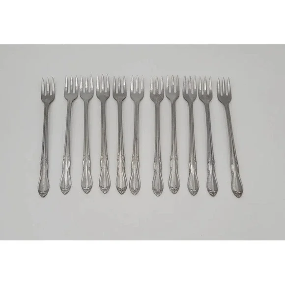 Vtg Homestead Oneida Simeon L George H Rogers Cocktail Forks Stainless Set Of 11