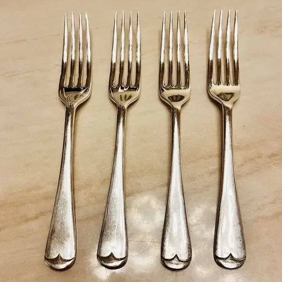 Vintage S M CO LTD EPNS A1 Silverware Salad Forks 4pc 6 5/8 in