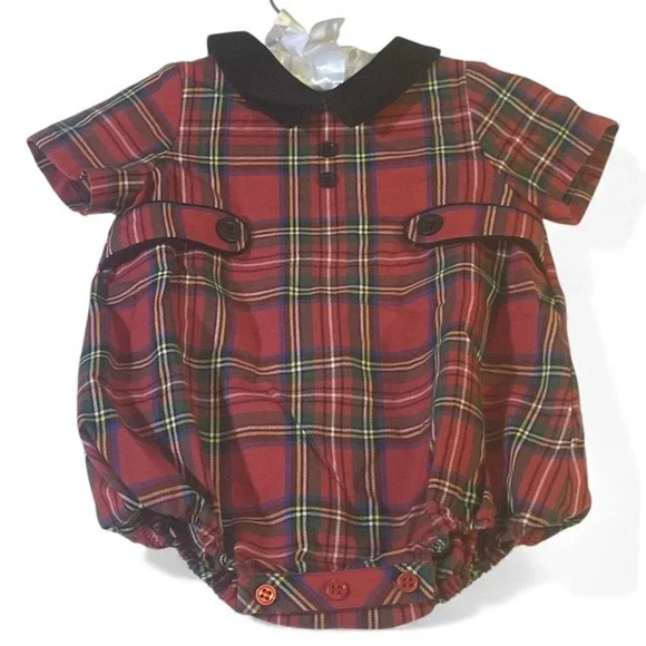 NWT Plaid Red Baby 3-Month Romper‎
