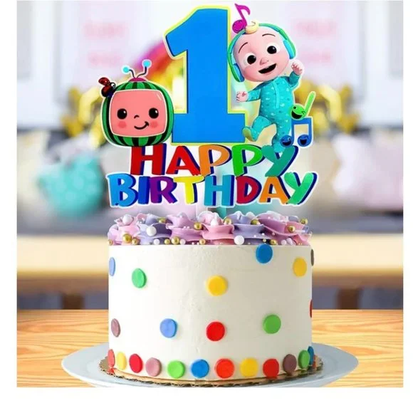 NIP! Large Cake Topper Baby's First 1st Birthday Happy. Too Cute!!