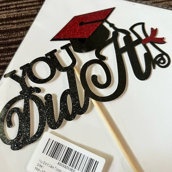 Red/Black Graduation Cake Topper
