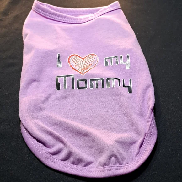 Purple Dog Shirt with Heart Design