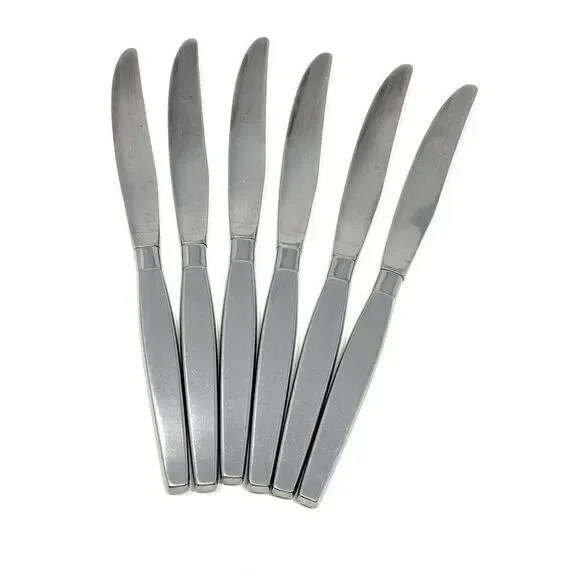 Oneida Community Stainless Frostfire Table Dinner Hollow Knives 8 3/4” Set Of 6
