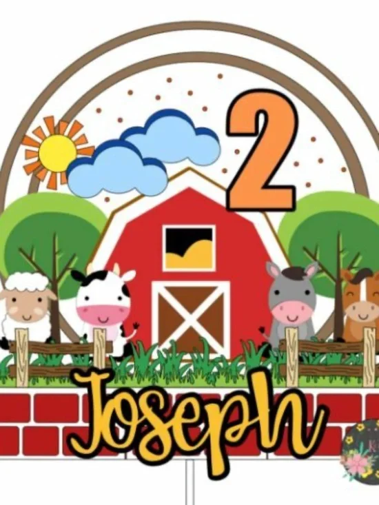 FARM CAKE TOPPER 3D l PERSONALIZED ASSEMBLED