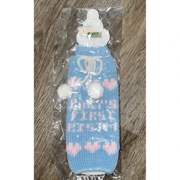 1986 Enesco Babys First Christams Baby Bottle‎ Sewn Cover