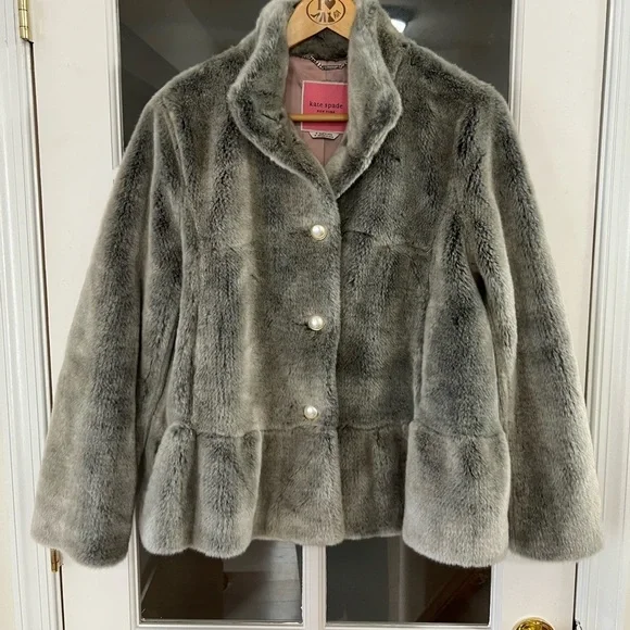 Kate Spade Faux Fur Coat - Size M - NWOT
