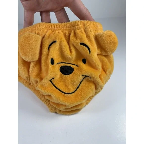 Winnie The Pooh Themed Embroidered Plush Diper Cover 6 Months Yellow