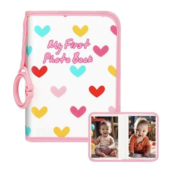 Baby's First Photo Book – Holds 21 Photos (Pink 