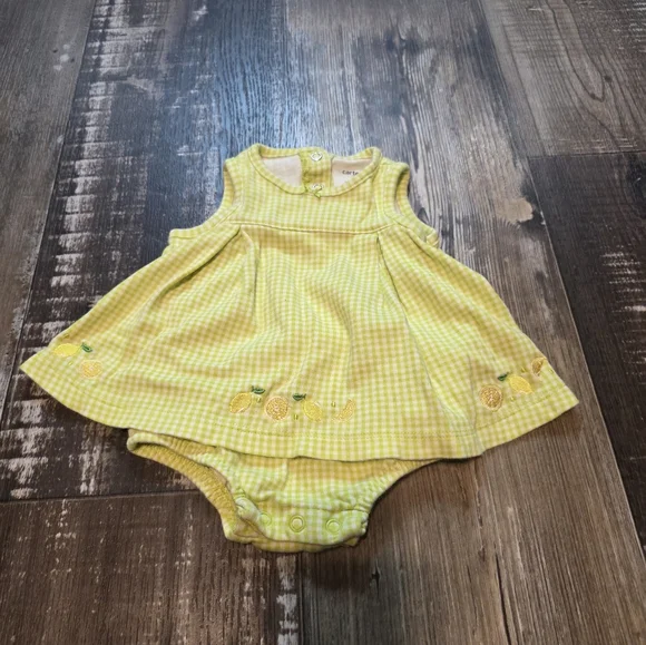 Carter's Yellow Gingham Diaper Cover Set