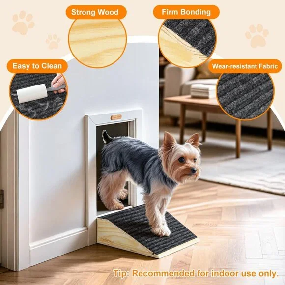 Dog Ramp for Stairs, Non-Slip Dog Stairs, (2 Pack/S, Light Wood)