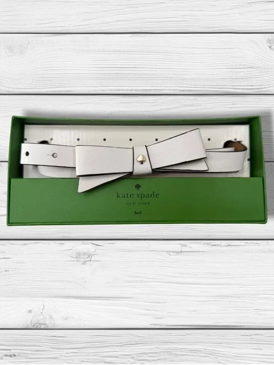 Kate Spade Cream Leather Bow Belt S/M NIB