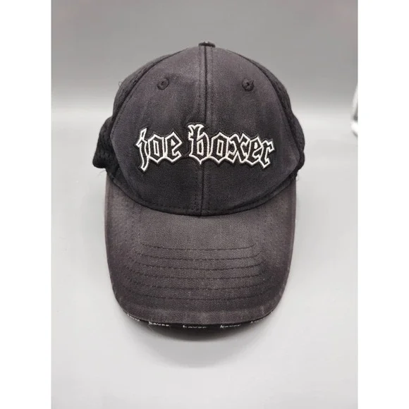 Joe Boxer Embroiedered Hat Cap Black Size S/M Nu-Fit KC‎ Caps Mesh Fitted