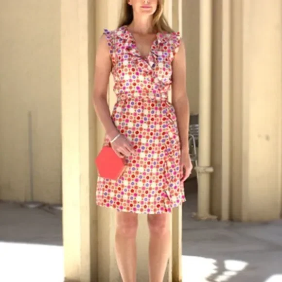 Florence Broadhurst for Kate Spade Silk Knee Length Aubrey Wrap Dress 8