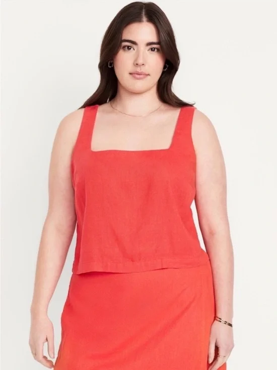 Old Navy Square Neck Red Matching Set
