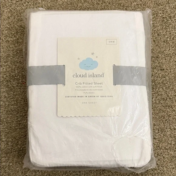 Cloud Island Crib Skirt White Ruffle NIP 100% Cotton