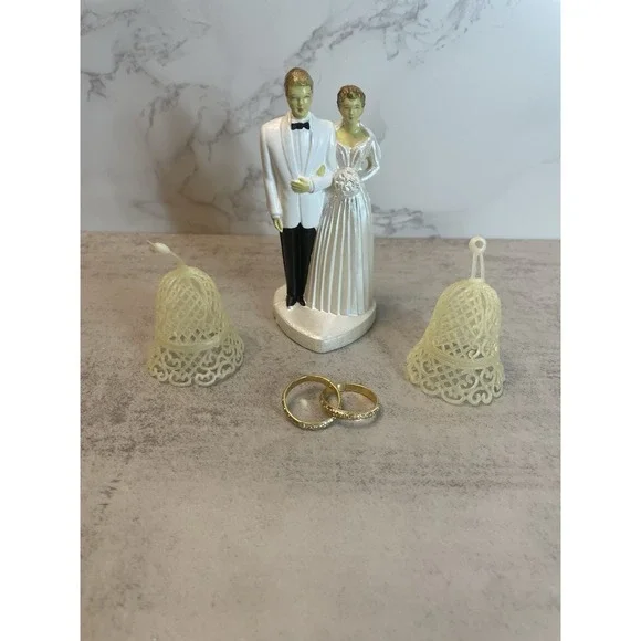 Vtg 1940s 1950s Wedding Cake Topper Lot