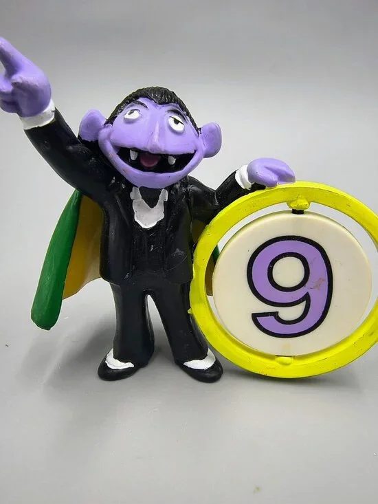 Sesame Street Count Number 9 Rotating Stars Cake Topper Pvc Figure Applause 3