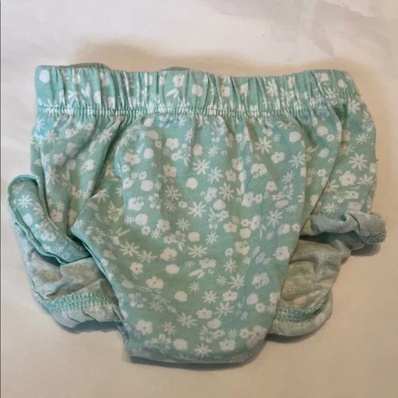 “Bundle 10/$13” Okie Dokie 9m Mint Floral Diaper Cover baby girl bloomers