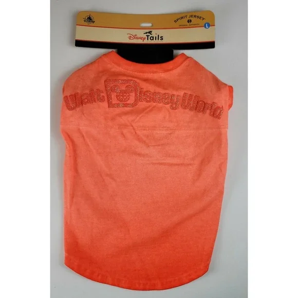 NWT Disneyland Park Coral Peach Disney Tails Spirit‎ Jersey Dog Shirt SZ L