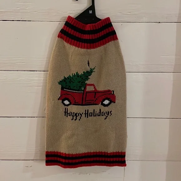 NWT Pet Posse Doggy Christmas Sweater with Farm Truck and Christmas Tree, Size M
