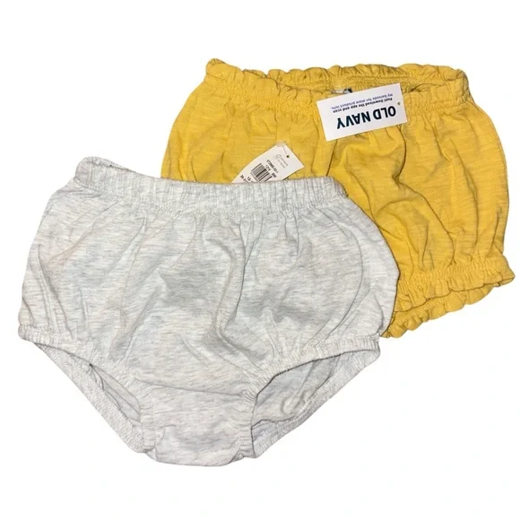 Old Navy Yellow and Gray Ruffled Diaper Covers