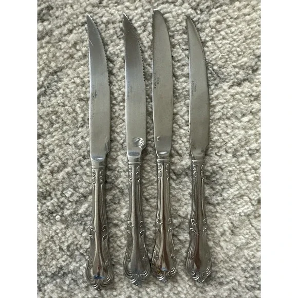 4 Wallace ASHFORD Stainless 18/10 China Glossy‎ Silverware Dinner Knife Flatware