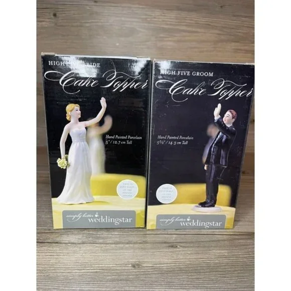 Wedding High Five Bride & Groom Couple Celebration Figure Figurines
