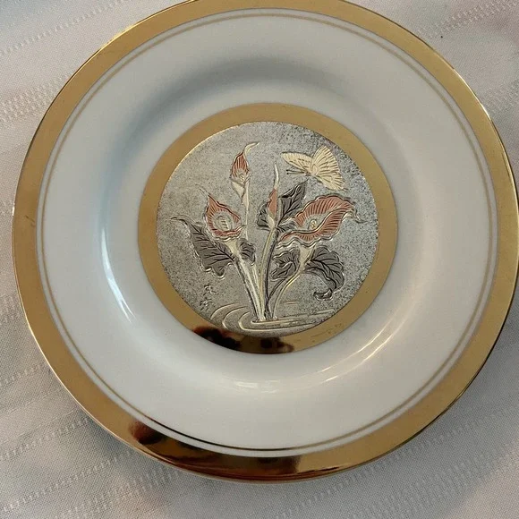 The Art of Chokin 24K Gold Edged Small Plate 6