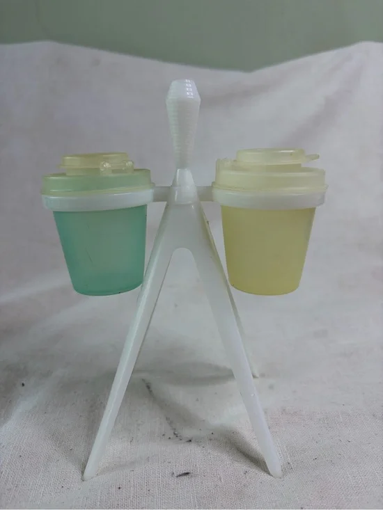 Multi-Color Plastic Party Drink Holder Stand - White, Green, Yellow