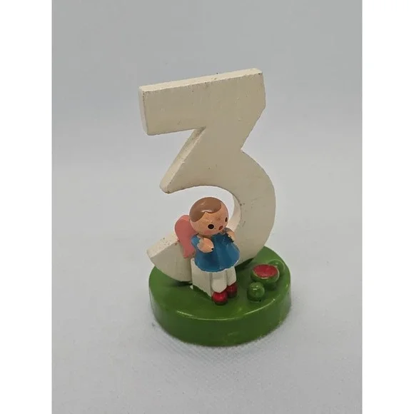 Vintage SEVI Three 3 Birthday Cake Topper 3