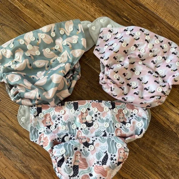 Simple Being Cloth Pocket Diaper Lot OS Unicorn Swan Mermaid Reusable