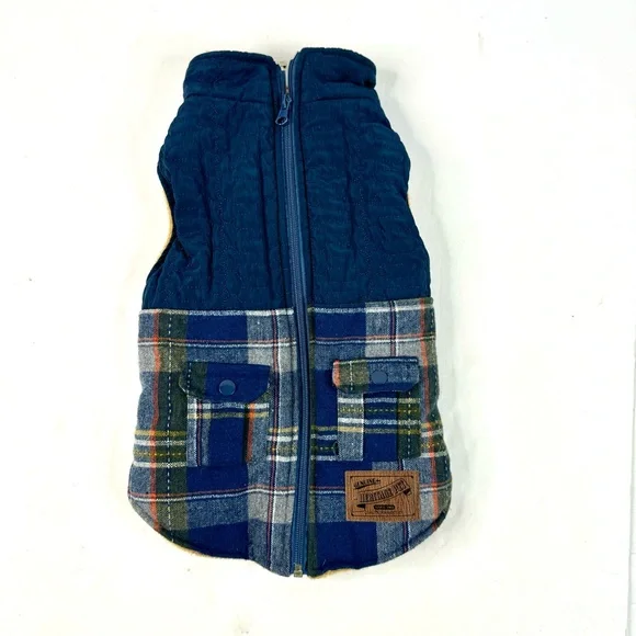 Blue Plaid Dog Vest Coat