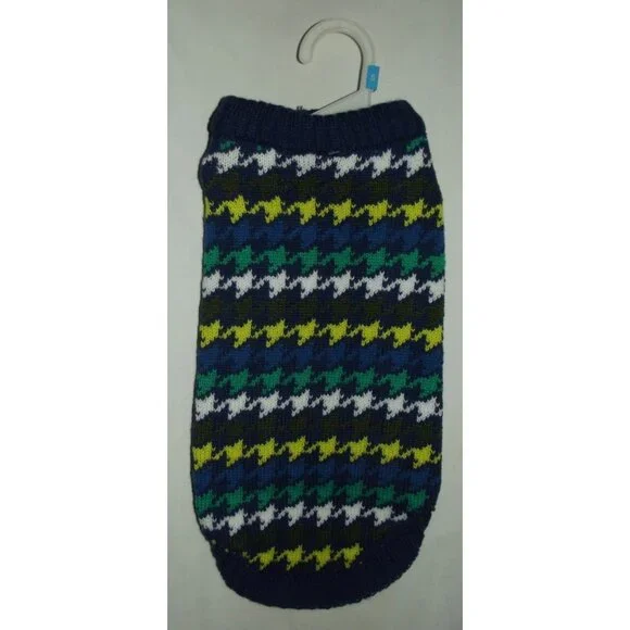 Top Paw Dog Sweater (lot of 4)Size Small navy blue houndstooth green yellow gray