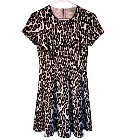 Kate Spade Autumn Leopard Print Skater Dress Size 0‎
