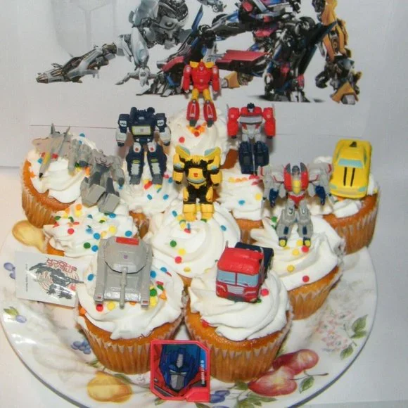 Transformers Cake Toppers Set of 12 with 10 Figures / Vehicles, Tattoo a…