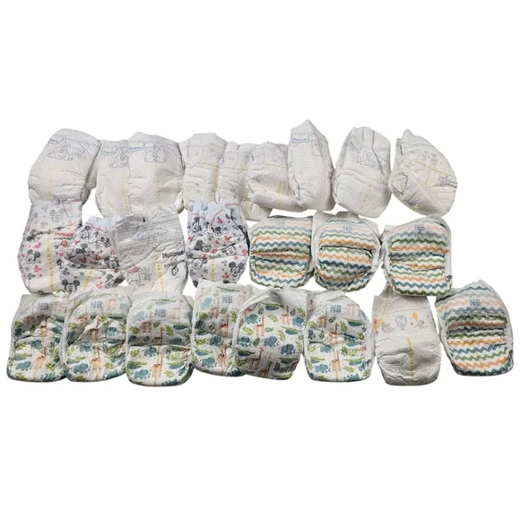 Newborn Baby Doll Diaper Bundle Lot of 24