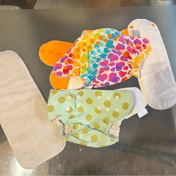 Colorful girls Cloth Diaper Set of 2