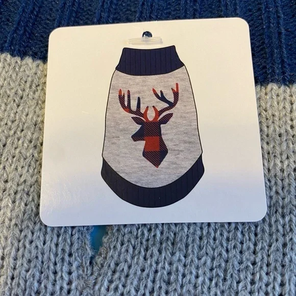 Vibrant Life Dog Sweater Size Medium Plaid‎ Deer Christmas Pet Clothes