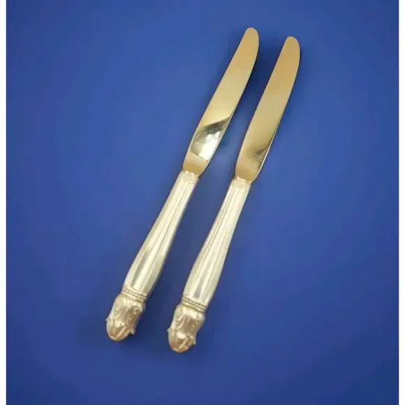 Holmes & Edwards International Silver 1938 Danish Princess Dinner Knive Set of 2