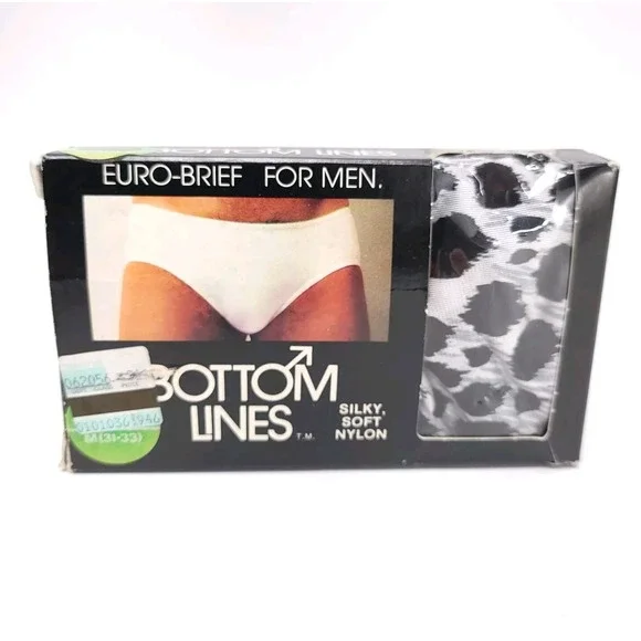 Vintage 70's‎ Bottom Lines Euro Brief Men's Underwear Medium 31-33 Leppard Print