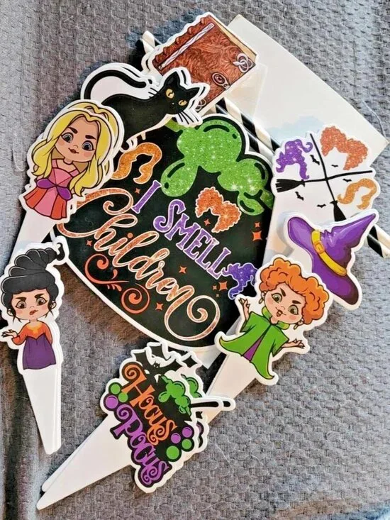 new disney HOCUS POCUS CAKE TOPPER & CUPCAKE TOPPERS sanderson sisters