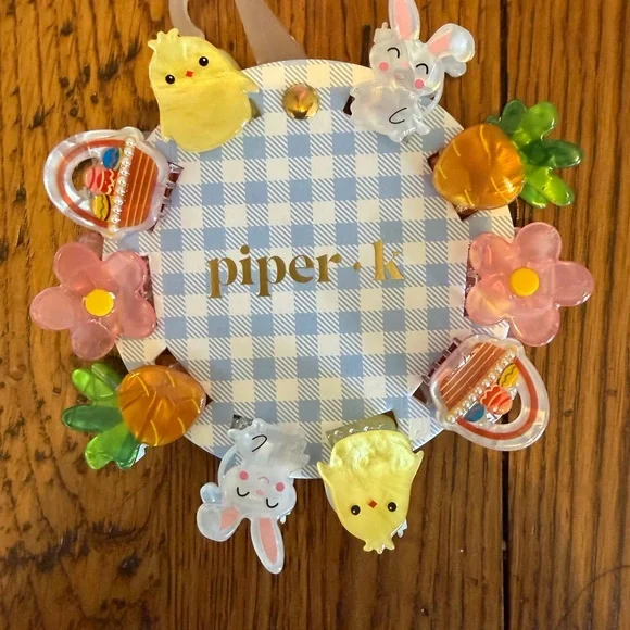 Piper Pastel Bunny, Chick & Flower Party Clips – Yellow, Pink, Green, Orange