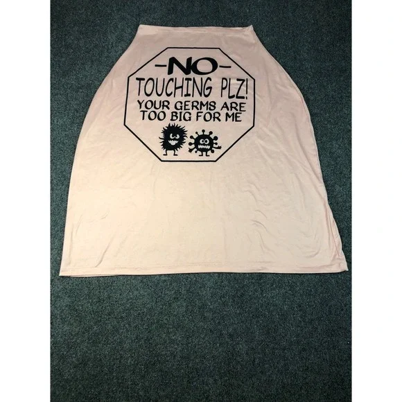 NO TOUCHING PLZ Funny Germs Graphic Stroller Cover Pink