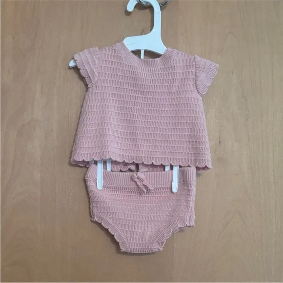 Carter's Pink Knit Diaper Cover Set