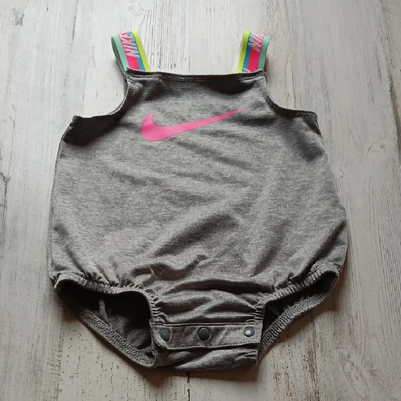 Nike Pink and Gray Diaper Cover with Vibrant Accents