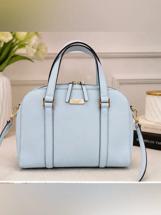 Kate Spade New York Light Blue Saffiano Leather Satchel Crossbody